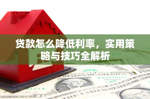 道县贷款怎么降低利率，实用策略与技巧全解析