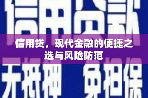 道县信用贷，现代金融的便捷之选与风险防范